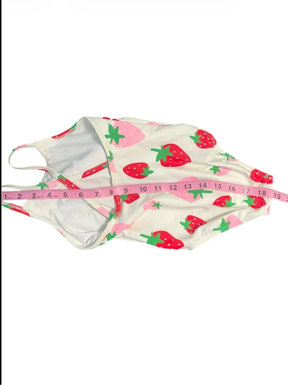 Old Navy Girls Set of 2 Swimsuits Green Ruffle & Strawberry Print One piece Set